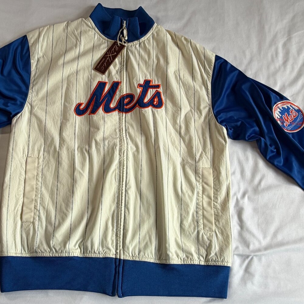 Red Jacket Vintage Style New York Mets Men's Full-Zip Track Coat Size Large NWT